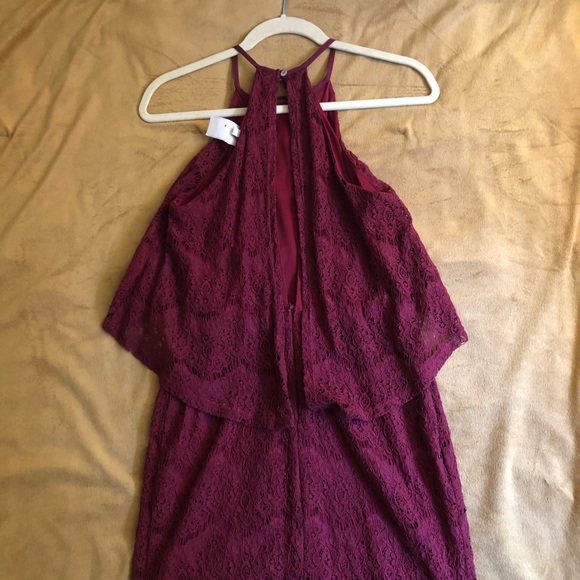 Gab & Kate One Last Time halter dress Wine - Picture 3 of 5